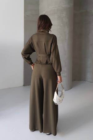 Khaki Elegant Casual Set With Palazzo Pants - Brand: Ello - Women & Kids, Baby Clothes Wholesale - Globality Store