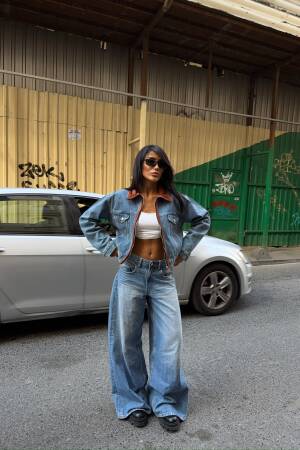 Blue Trucker Jacket Casual Streetwear Retro - Brand: Ello - Women & Kids, Baby Clothes Wholesale - Globality Store