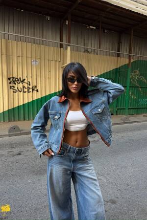 Blue Trucker Jacket Casual Streetwear Retro - Brand: Ello - Women & Kids, Baby Clothes Wholesale - Globality Store