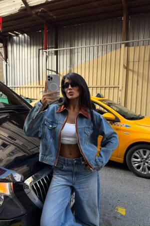 Blue Trucker Jacket Casual Streetwear Retro - Brand: Ello - Women & Kids, Baby Clothes Wholesale - Globality Store