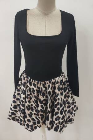 Fit And Flare Mini Dress With Leopard Print - Brand: Janes - Women & Kids, Baby Clothes Wholesale - Globality Store