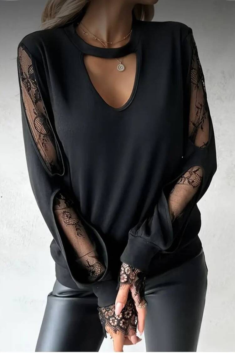 Black Sexy Elegant Casual Glam Blouse