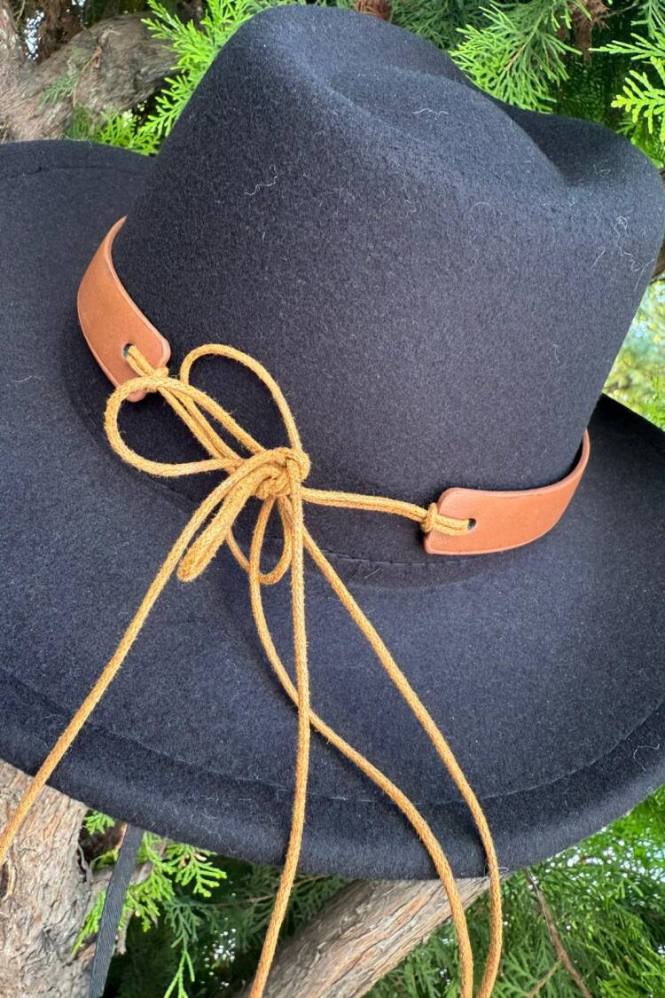 Black Western Casual Streetwear Elegant Hat