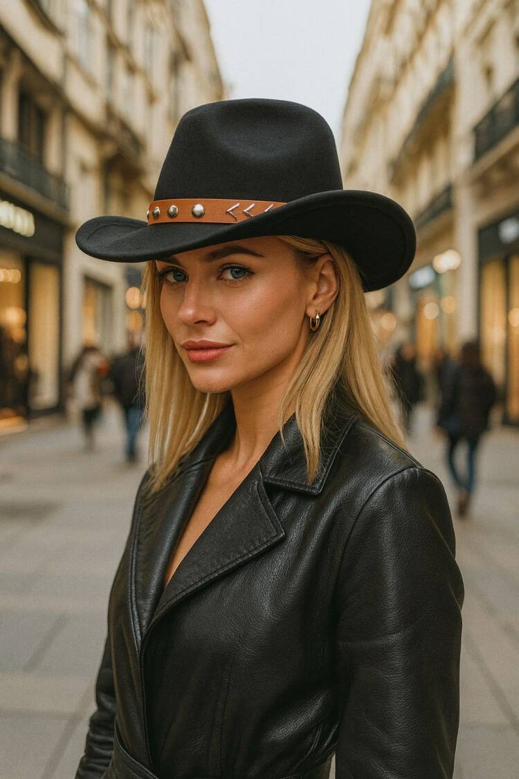 Black Western Casual Streetwear Elegant Hat - Brand: Axesoire - Women & Kids, Baby Clothes Wholesale - Globality Store