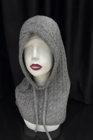 Soft Textured Knit Patterned Knitted Sweater Beanie With Neck Closure - Brand: Axesoire - Women & Kids, Baby Clothes Wholesale - Globality Store