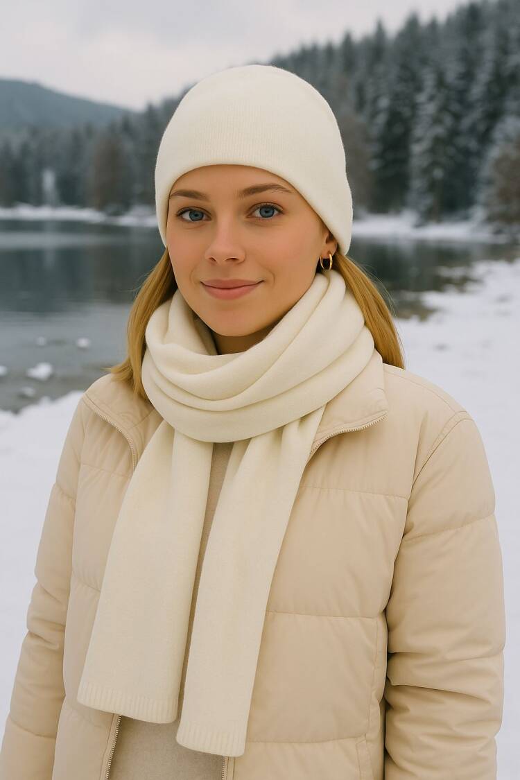 Soft Textured Scarf And Beanie Set - Brand: Axesoire - Women & Kids, Baby Clothes Wholesale - Globality Store