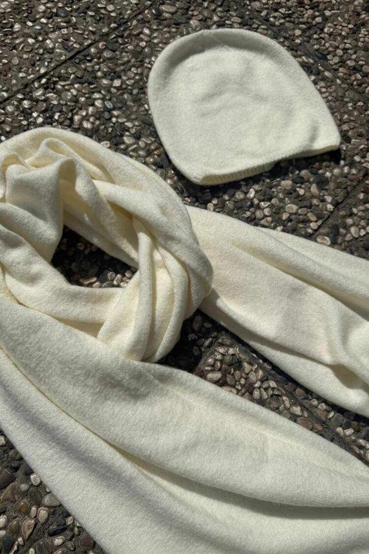 Soft Textured Scarf And Beanie Set