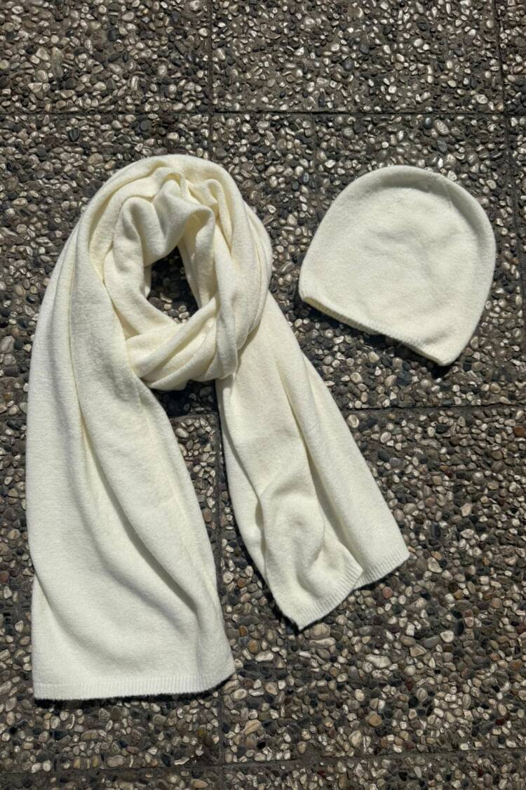 Soft Textured Scarf And Beanie Set