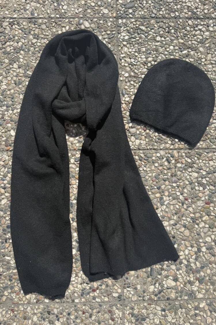 Soft Textured Scarf And Beanie Set