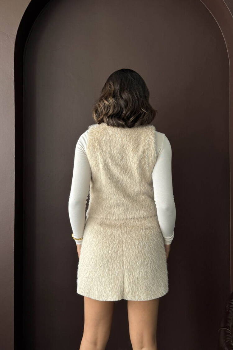 Beige Casual Elegant Vest For Fall And Winter
