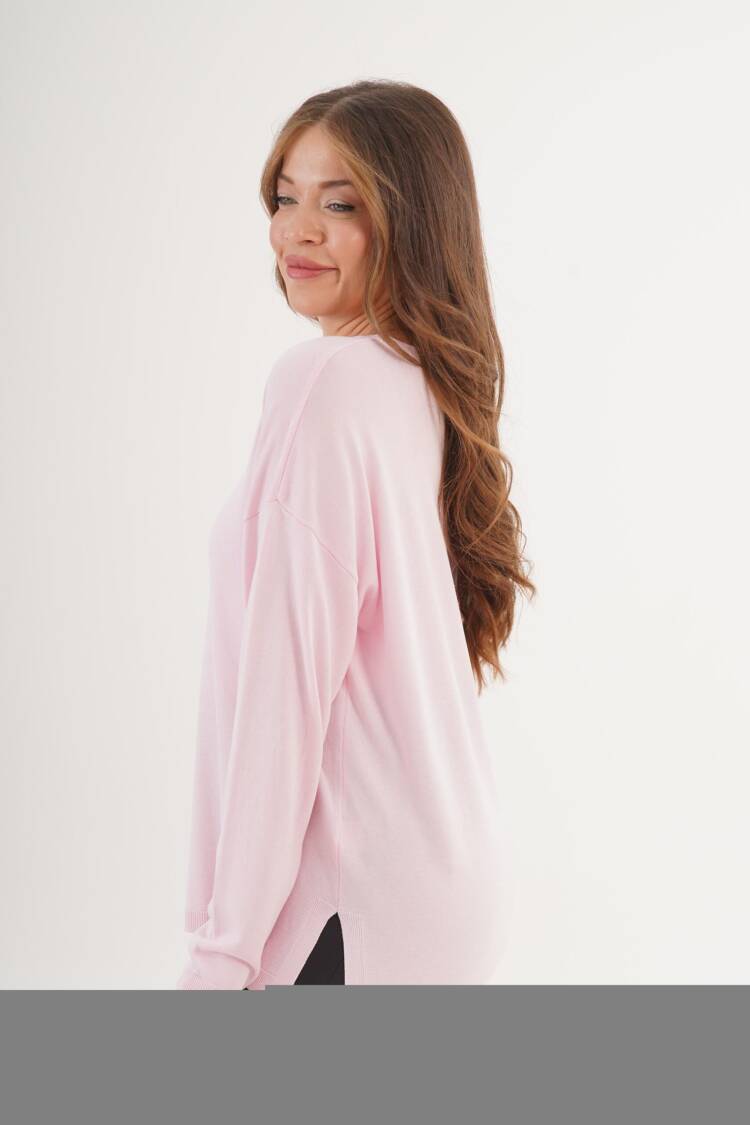 Sweater Oversized V-Neck Long Sleeve Casual