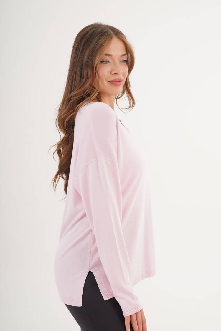 Sweater Oversized V-Neck Long Sleeve Casual