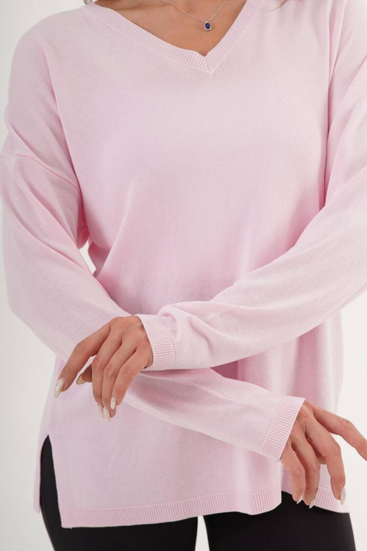 Sweater Oversized V-Neck Long Sleeve Casual