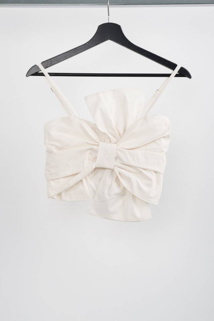 C01k52126002 Crop Ribbon Detail - Brand: Cream Rouge - Women & Kids, Baby Clothes Wholesale - Globality Store