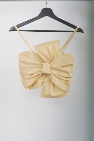 C01k52126002 Crop Ribbon Detail - Brand: Cream Rouge - Women & Kids, Baby Clothes Wholesale - Globality Store