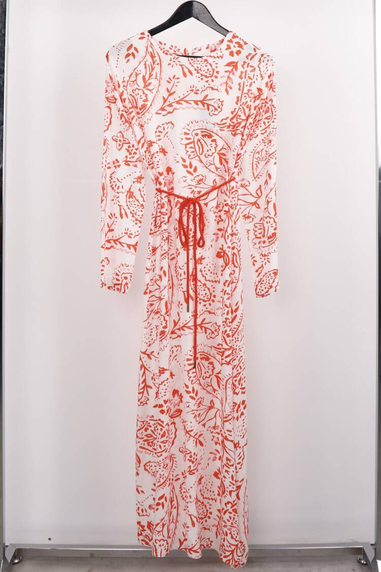 Elegant White Sheath Dress With Paisley Pattern - Brand: Cream Rouge - Women & Kids, Baby Clothes Wholesale - Globality Store