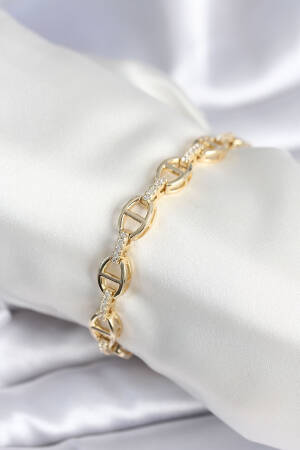 Brass Gold Color Fragmented Chain Pattern Women's Bracelet - Brand: Ebijuteri - Women & Kids, Baby Clothes Wholesale - Globality Store