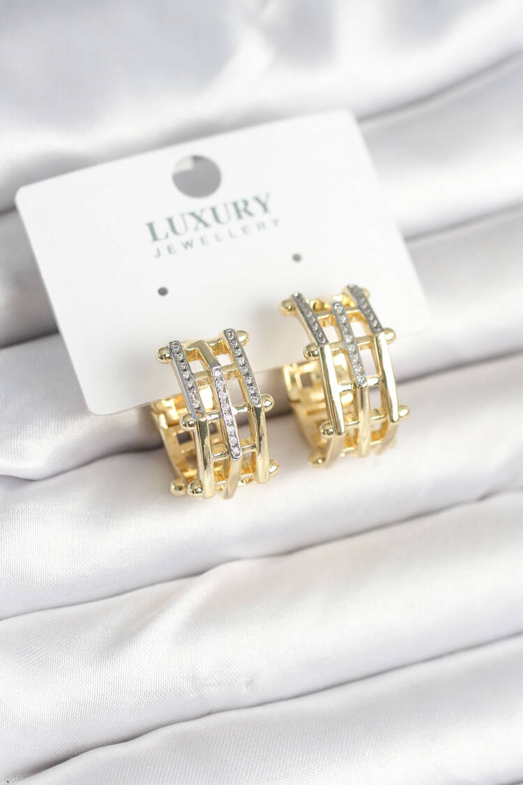 Brass Gold Color Gemstone Ring Women's Earrings - Brand: Ebijuteri - Women & Kids, Baby Clothes Wholesale - Globality Store