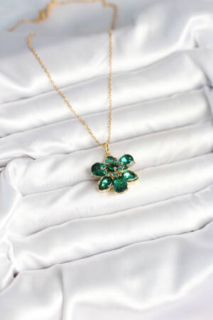 316l Steel Chain Green Flower Model Women Necklace - Brand: Ebijuteri - Women & Kids, Baby Clothes Wholesale - Globality Store