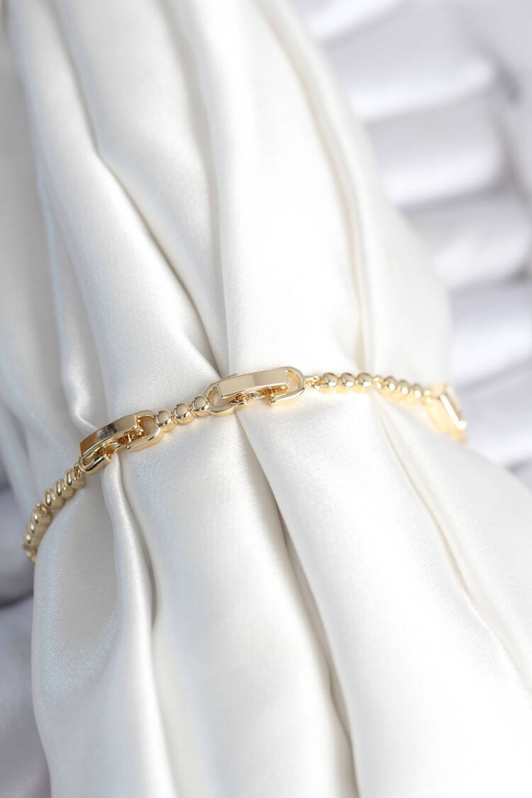Brass Gold Color Zircon Stone Heart Pattern Women Bracelet
