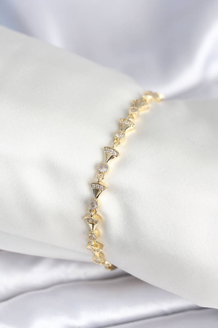 Brass Gold Color Fan Pattern Women's Bracelet - Brand: Ebijuteri - Women & Kids, Baby Clothes Wholesale - Globality Store