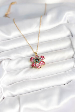 316l Steel Chain Pink Flower Model Women Necklace - Brand: Ebijuteri - Women & Kids, Baby Clothes Wholesale - Globality Store