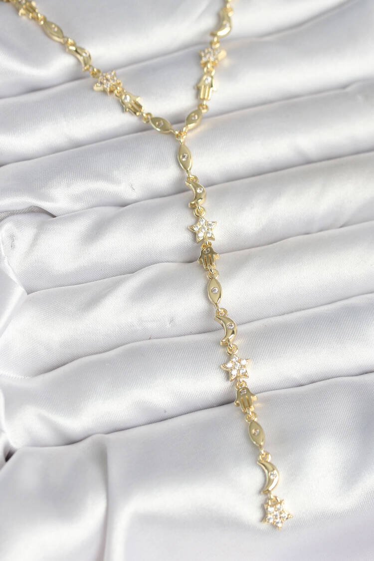 Brass Gold Color Women's Manifest Necklace - Brand: Ebijuteri - Women & Kids, Baby Clothes Wholesale - Globality Store