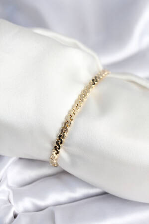 Brass Gold Color Flat Chain Pattern Women's Bracelet - Brand: Ebijuteri - Women & Kids, Baby Clothes Wholesale - Globality Store