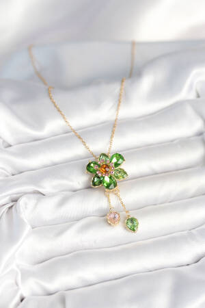 316l Steel Chain Gold Color Flower Pattern Swinging Women Necklace - Brand: Ebijuteri - Women & Kids, Baby Clothes Wholesale - Globality Store