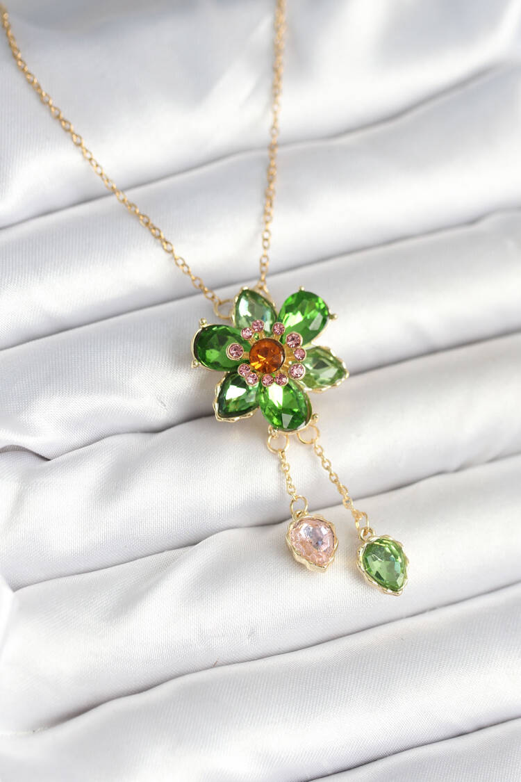 316l Steel Chain Gold Color Flower Pattern Swinging Women Necklace - Brand: Ebijuteri - Women & Kids, Baby Clothes Wholesale - Globality Store