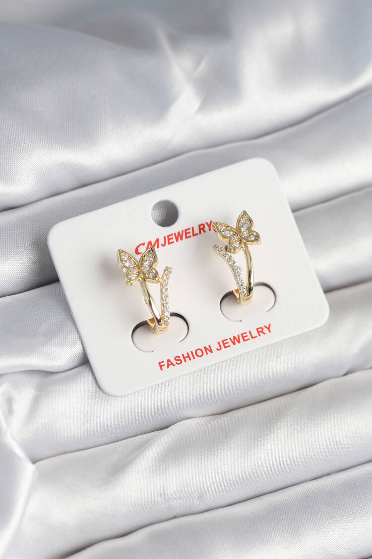 Brass Gold Color Zircon Stone Butterfly Pattern Women Ring - Brand: Ebijuteri - Women & Kids, Baby Clothes Wholesale - Globality Store