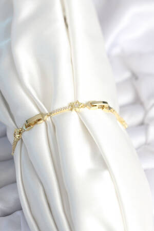 Brass Gold Color Halley Star Pattern Women's Bracelet - Brand: Ebijuteri - Women & Kids, Baby Clothes Wholesale - Globality Store