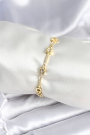 Brass Gold Color Halley Star Pattern Women's Bracelet - Brand: Ebijuteri - Women & Kids, Baby Clothes Wholesale - Globality Store