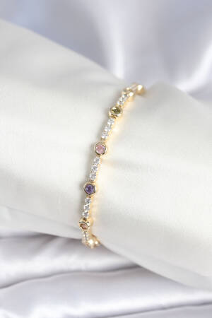 Brass Gold Color Zircon Stone Women's Bracelet - Brand: Ebijuteri - Women & Kids, Baby Clothes Wholesale - Globality Store