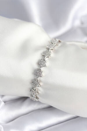 Brass Silver Color Star Pattern Women's Bracelet - Brand: Ebijuteri - Women & Kids, Baby Clothes Wholesale - Globality Store