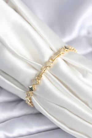 Brass Gold Color Zircon Stone Clover Pattern Women Bracelet - Brand: Ebijuteri - Women & Kids, Baby Clothes Wholesale - Globality Store