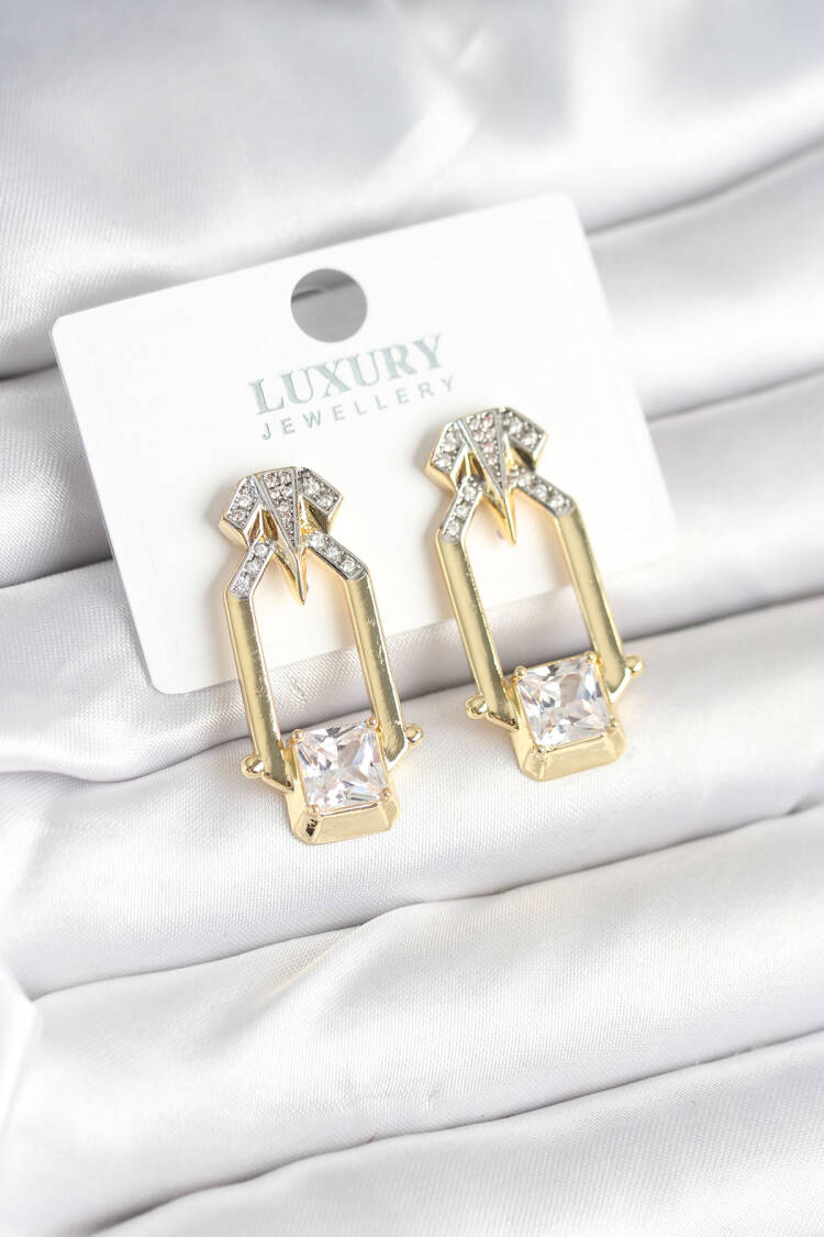 Brass Gold Color Vintage Women's Earrings - Brand: Ebijuteri - Women & Kids, Baby Clothes Wholesale - Globality Store