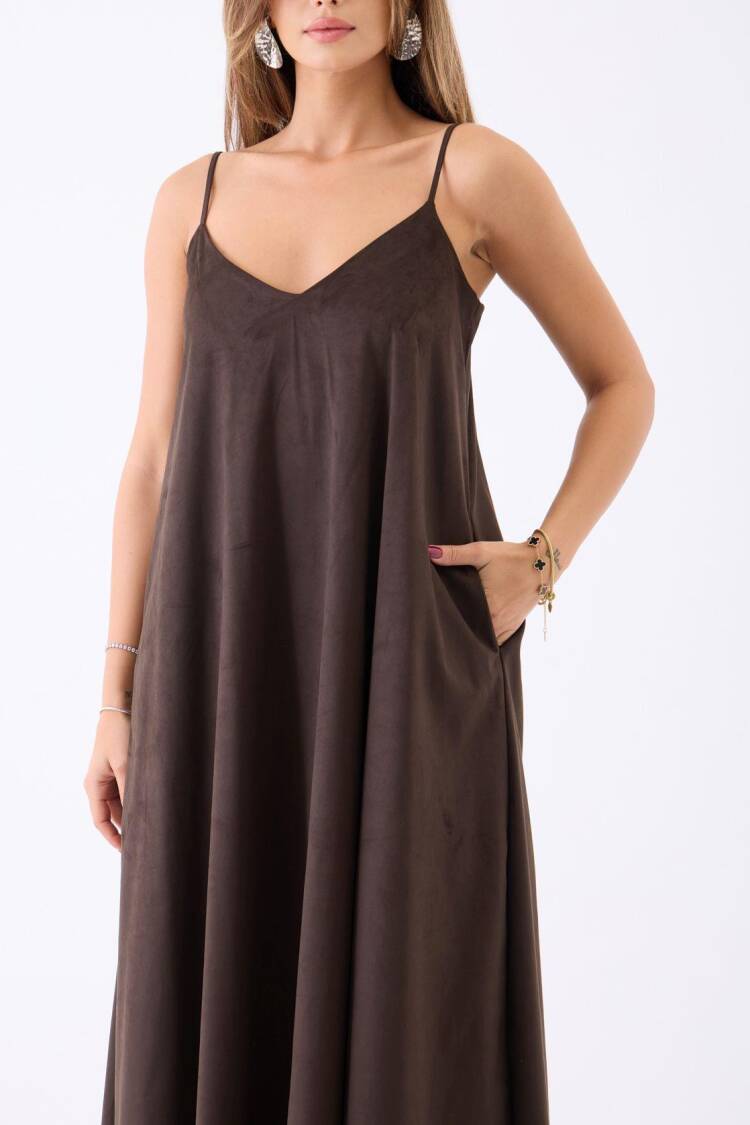 Maxi Slip Dress With V-Neck And Cap Sleeves