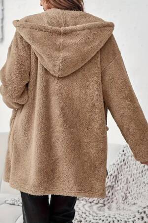 Brown Teddy Jacket With Hooded Collar And Zip Up - Brand: Janes - Women & Kids, Baby Clothes Wholesale - Globality Store