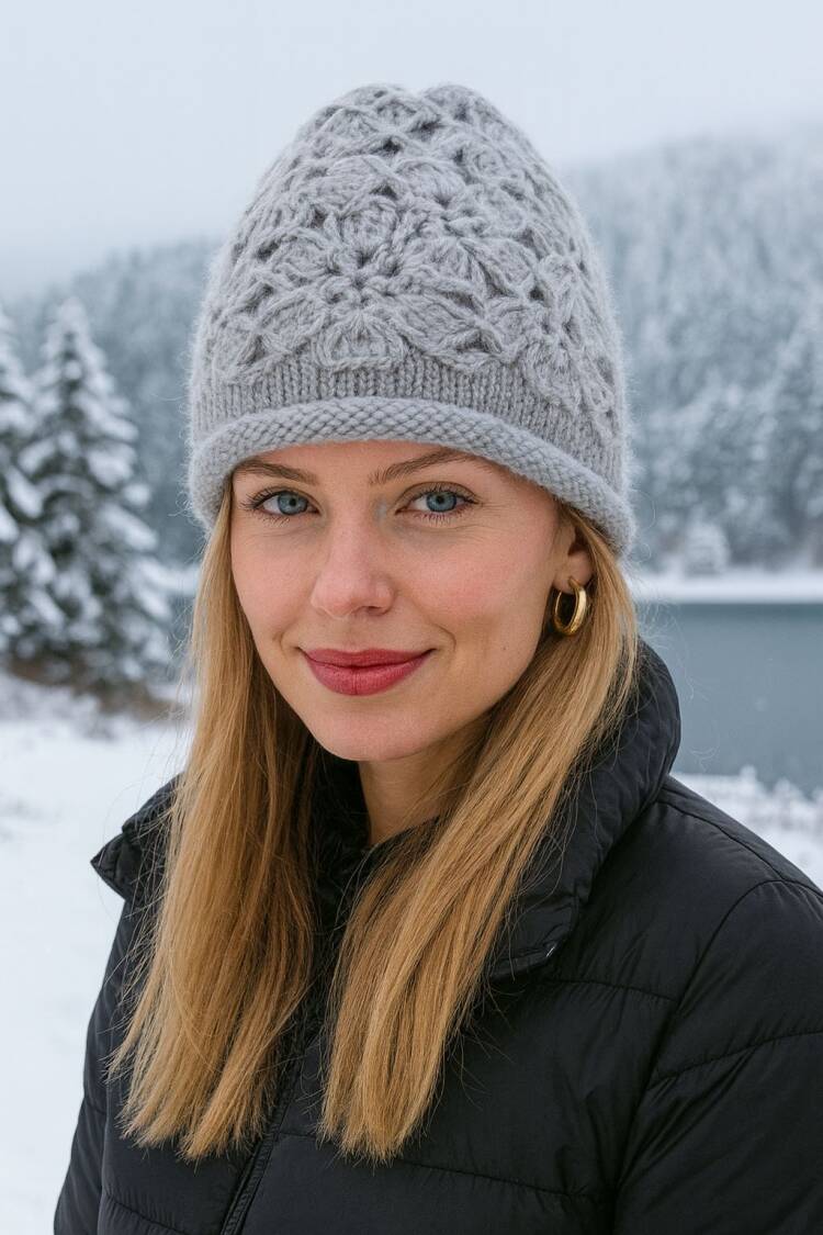 Floral Knit Detailed Knitwear Beanie Over - Brand: Axesoire - Women & Kids, Baby Clothes Wholesale - Globality Store