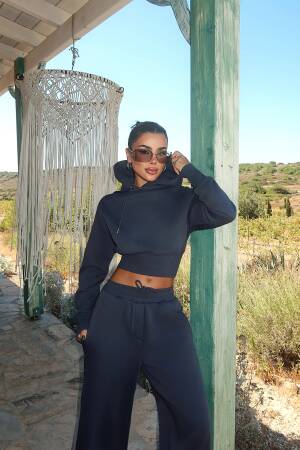 Navy Blue Tracksuit - Casual Sporty Jogger Set - Brand: EYYO ATELIER - Women & Kids, Baby Clothes Wholesale - Globality Store