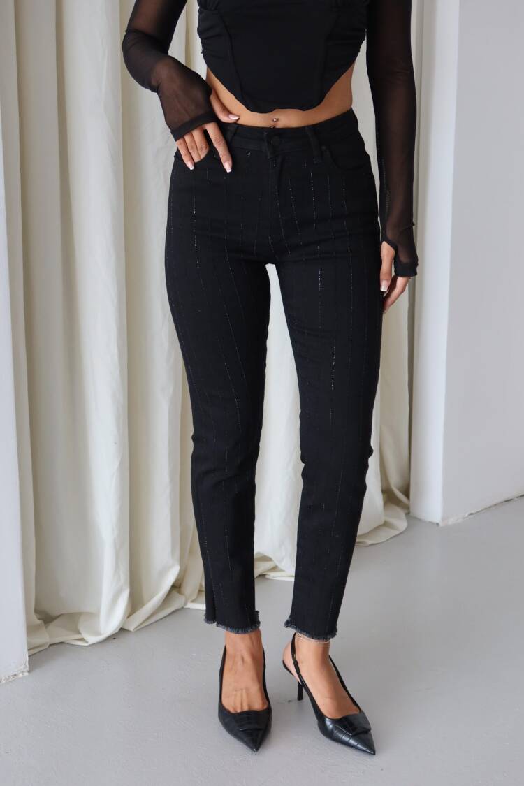 Striped Mom Jeans With Skinny Leg - Brand: LACARINO - Women & Kids, Baby Clothes Wholesale - Globality Store