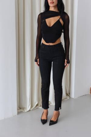 Striped Mom Jeans With Skinny Leg - Brand: LACARINO - Women & Kids, Baby Clothes Wholesale - Globality Store