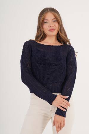 Sweater With Boat Neck And Crop Length - Brand: Lustrin - Women & Kids, Baby Clothes Wholesale - Globality Store