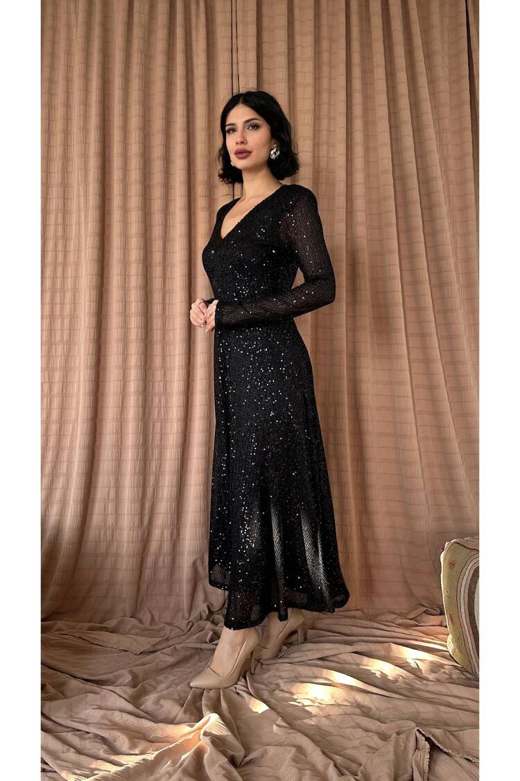 Backless Sequined Dress