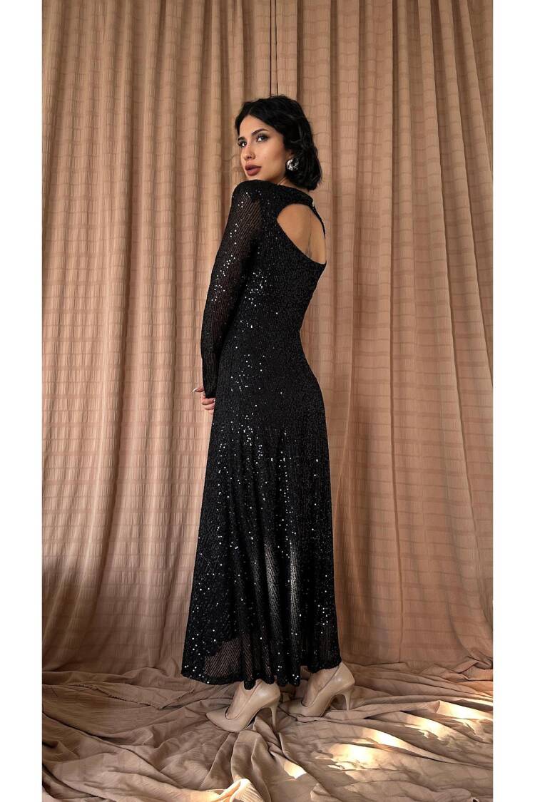 Backless Sequined Dress