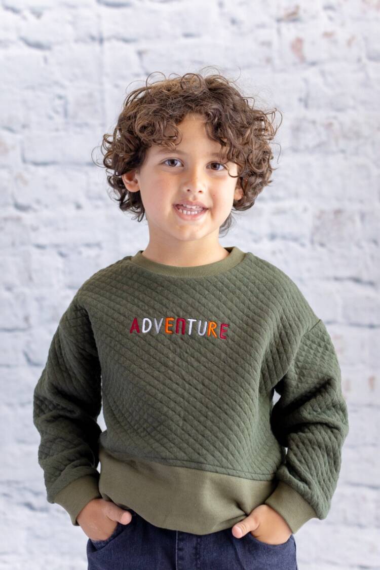Boys' Tops - Erkek Çocuk Kapitone Nakış Detaylı Sweatshirt 1-12Y 1070-252Z3EZC61 - Brand: Zeyland - Women & Kids, Baby Clothes Wholesale - Globality Store