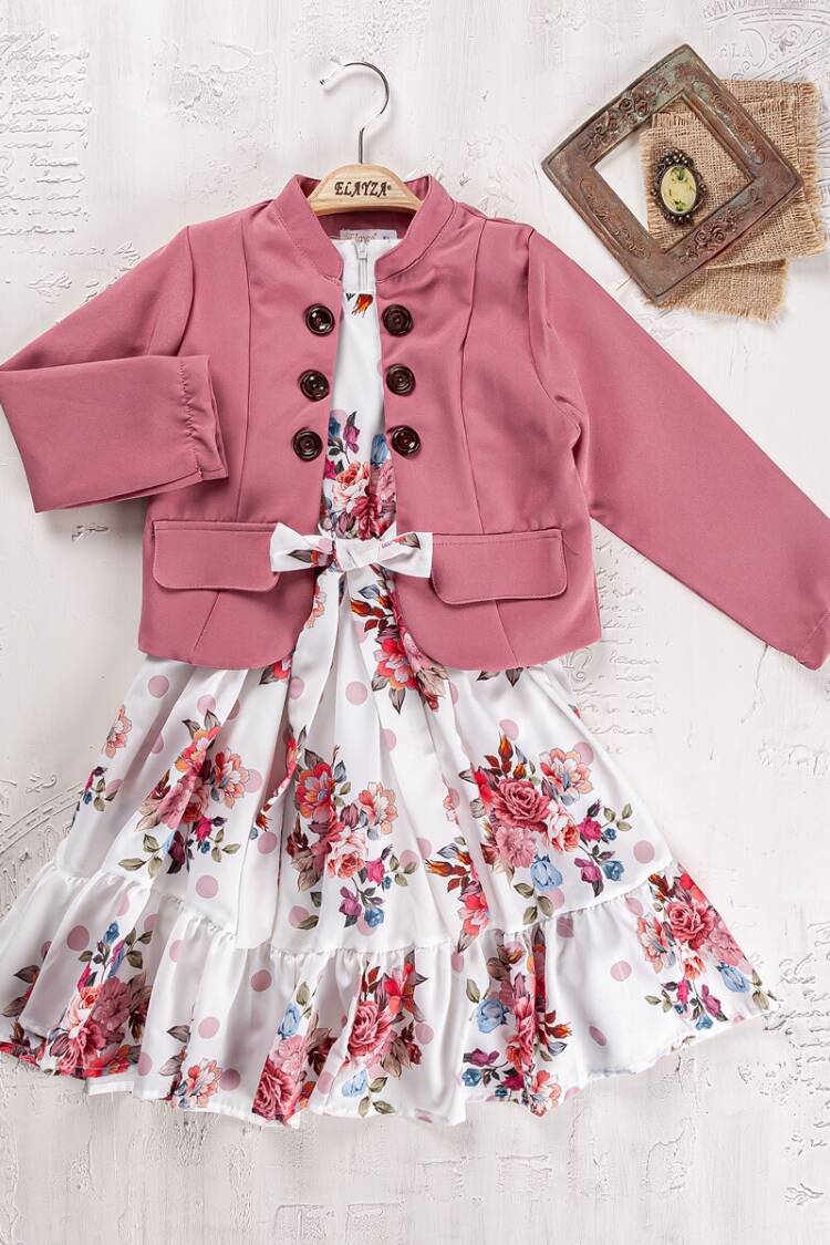 Girls' Suits - Kız Çocuk 2'li Ceket ve Elbise Takımı 9-12Y 2023-2273 - Brand: Elayza - Women & Kids, Baby Clothes Wholesale - Globality Store