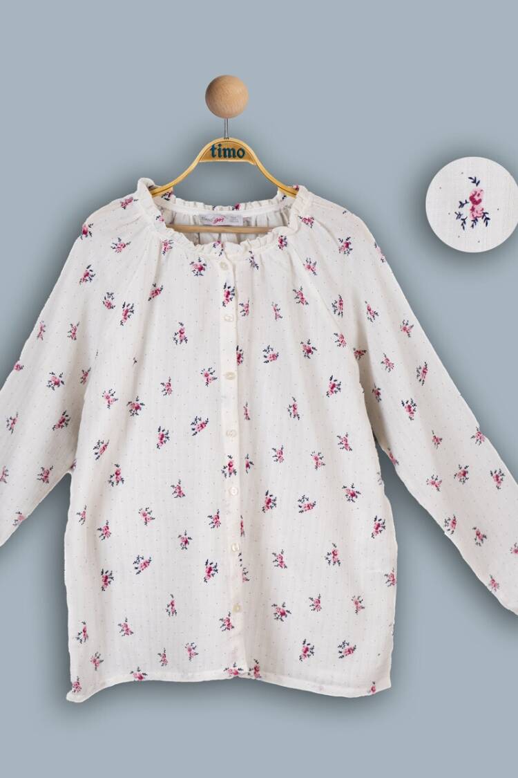Girl's Shirt - Kız Çocuk Müslin Gömlek 6-9Y 1018-TK4DÜ202242293 - Brand: Timo - Women & Kids, Baby Clothes Wholesale - Globality Store