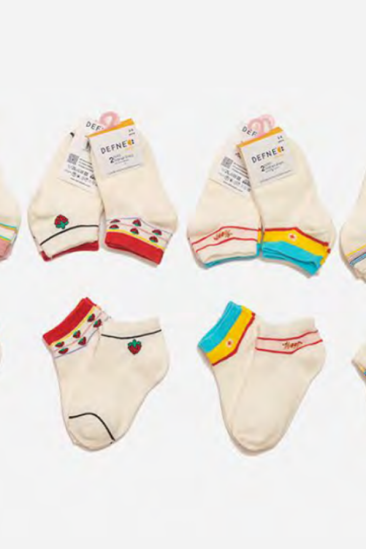 Underwear - Socks - Pajamas - Toptan 24 Çift Kız Bebe Patik Çorap (Kutu) 1064-DFN2P-K015-22(12-18) - Brand: Defne - Women & Kids, Baby Clothes Wholesale - Globality Store